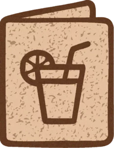 Carte des boissons (vins, cocktails apéritifs, digestifs, bières et sans alcool)