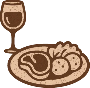 Restaurant gourmand avec options viandes et végétariens